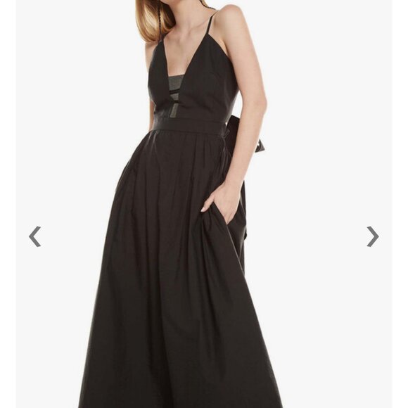 BRUNELLO CUCINELLI Black Monili Bodice Cotton Poplin Evening Dress NWT
